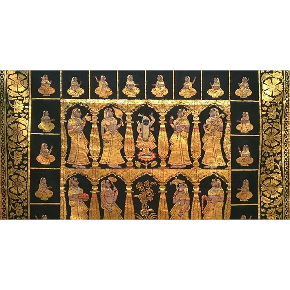 Pichwai Painting ~ Krishna Darbaar ~ { 4 X 4.5  Feet }